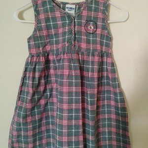 OSHKOSH B'GOSH Vintage Girls Flannel Plaid Jumper Size 6